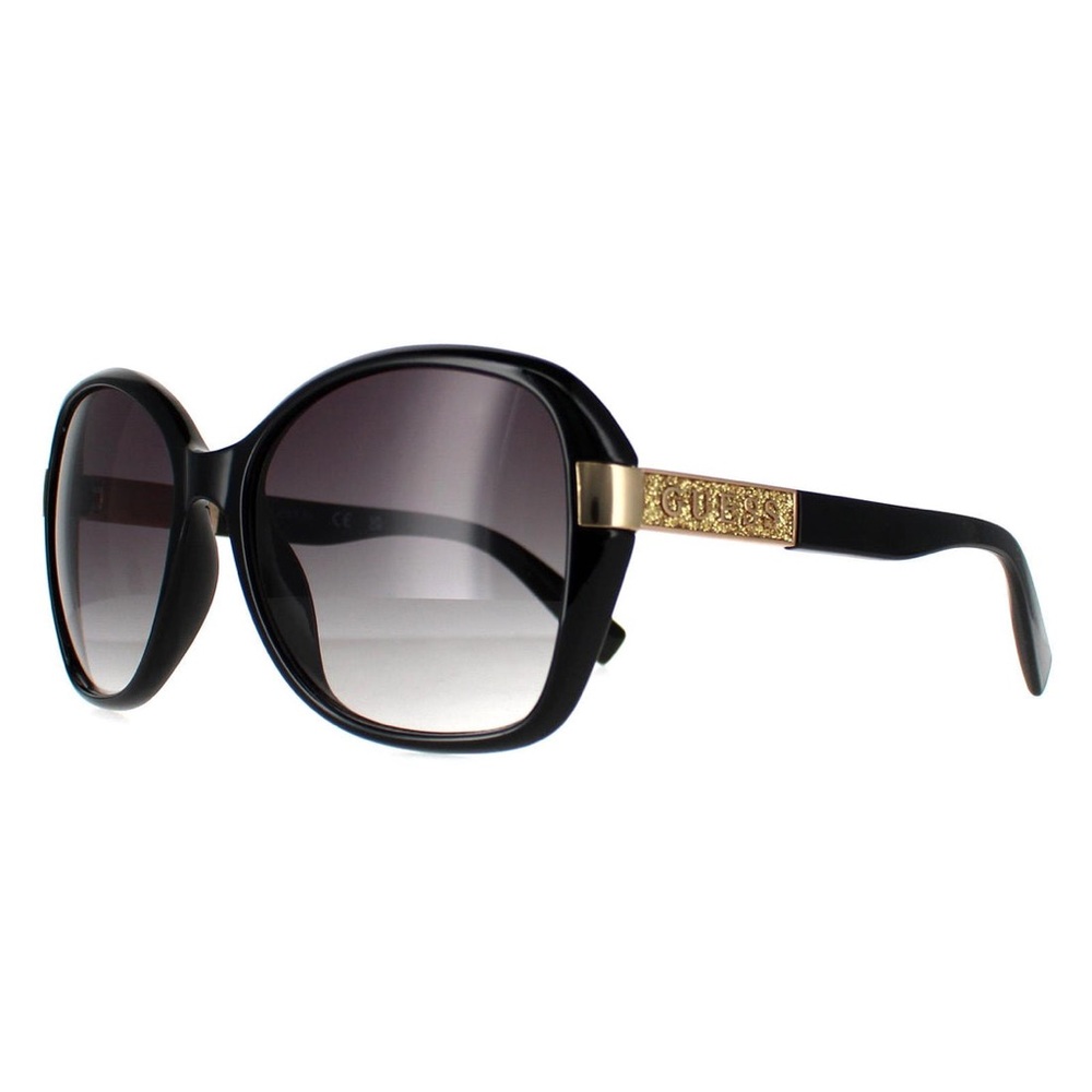 Guess Sunglasses GF0371 01B Shiny Black Smoke Gradient